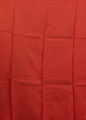 Red Chanderi Silk Saree With Blouse Piece
