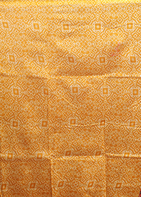 Yellow Chanderi Cotton Saree With Blouse Piece