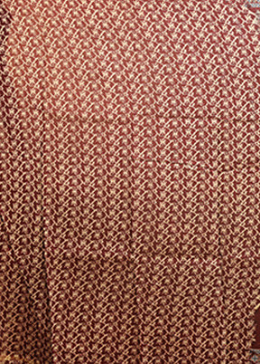 Maroon Chanderi Silk Saree With Blouse Piece