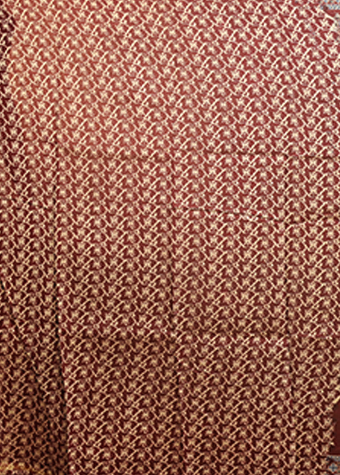 Maroon Chanderi Silk Saree With Blouse Piece