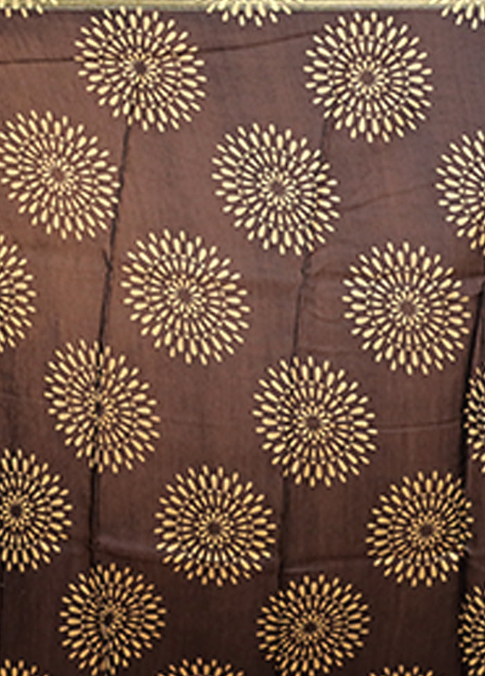 Black Chanderi Silk Saree With Blouse Piece