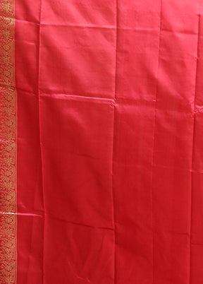 Pink Handloom Katan Pure Silk Saree With Blouse Piece