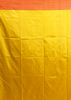 Yellow Handloom Katan Pure Silk Saree With Blouse Piece