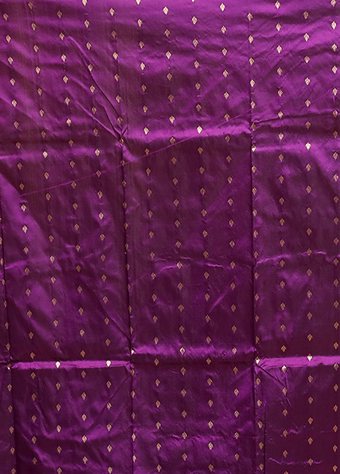 Maroon Handloom Katan Pure Silk Saree With Blouse Piece