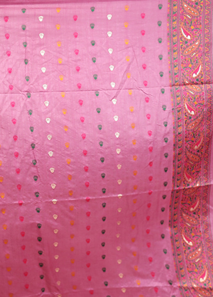 Purple Dupion Silk Saree With Blouse Piece