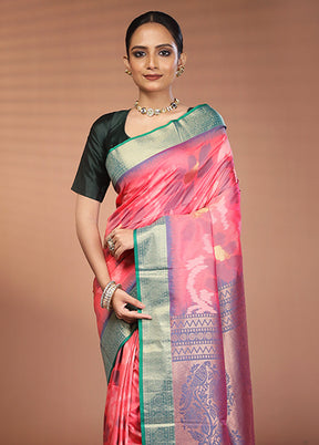 Multicolor Dupion Silk Saree With Blouse Piece