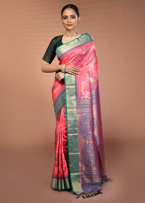 Multicolor Dupion Silk Saree With Blouse Piece