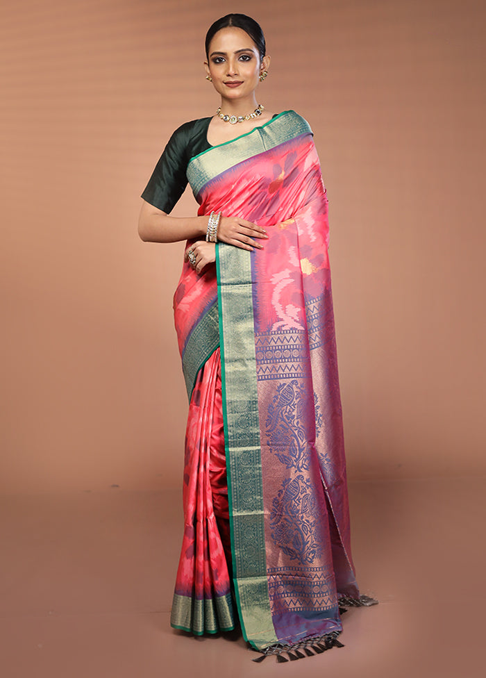 Multicolor Dupion Silk Saree With Blouse Piece