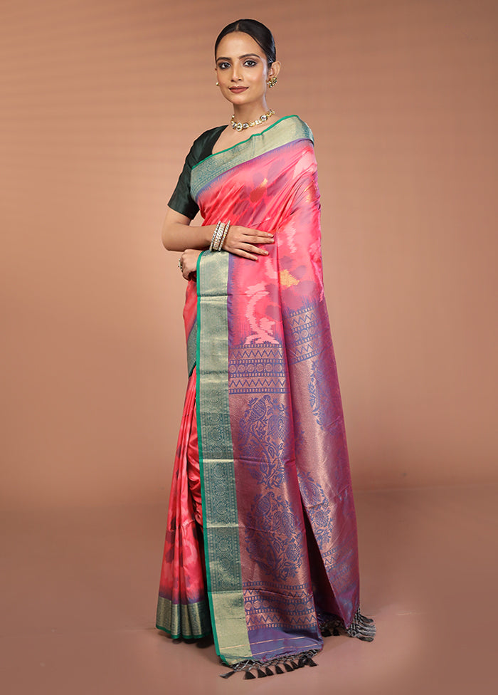 Multicolor Dupion Silk Saree With Blouse Piece