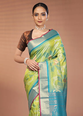 Multicolor Dupion Silk Saree With Blouse Piece