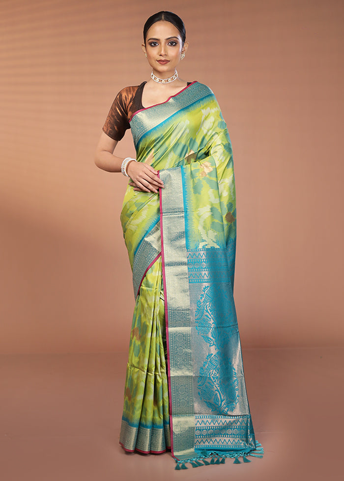 Multicolor Dupion Silk Saree With Blouse Piece