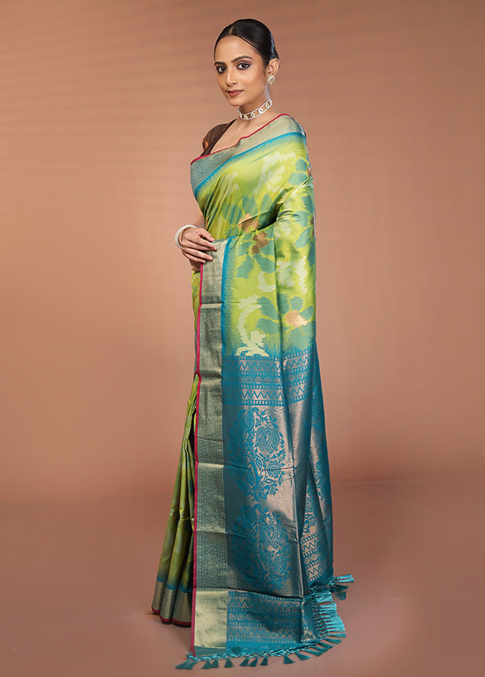 Multicolor Dupion Silk Saree With Blouse Piece