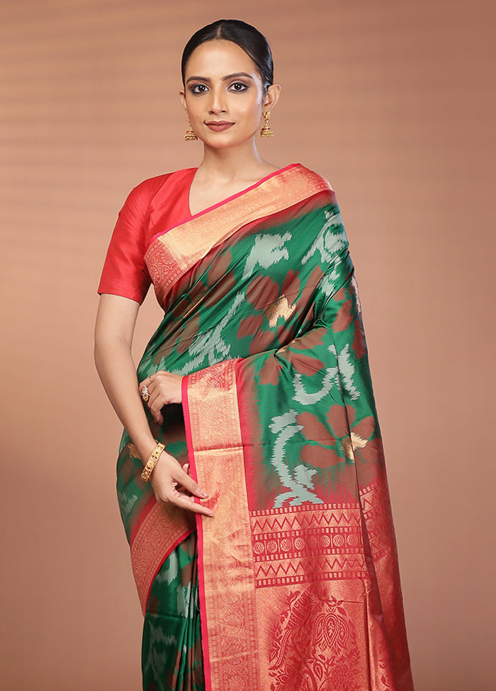 Multicolor Dupion Silk Saree With Blouse Piece