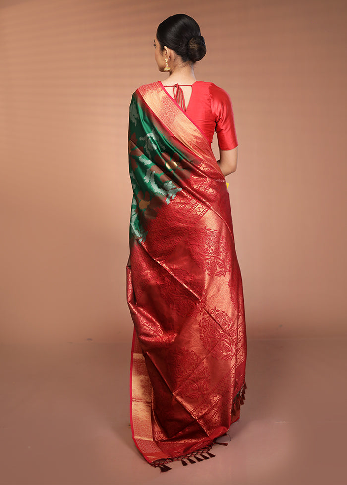 Multicolor Dupion Silk Saree With Blouse Piece