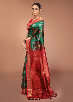 Multicolor Dupion Silk Saree With Blouse Piece