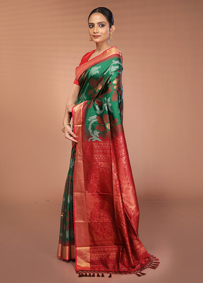 Multicolor Dupion Silk Saree With Blouse Piece