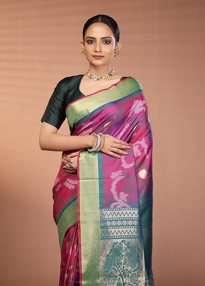 Multicolor Dupion Silk Saree With Blouse Piece