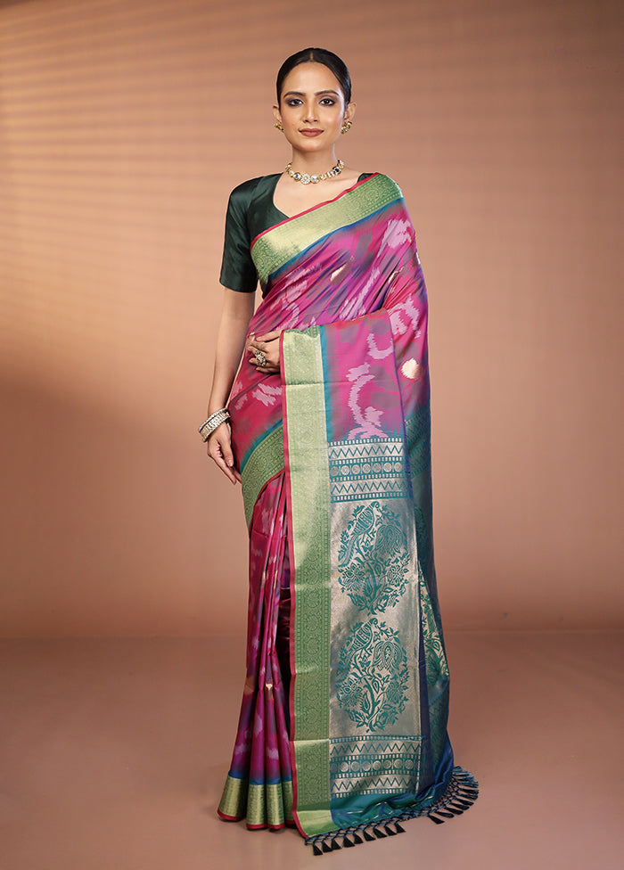 Multicolor Dupion Silk Saree With Blouse Piece