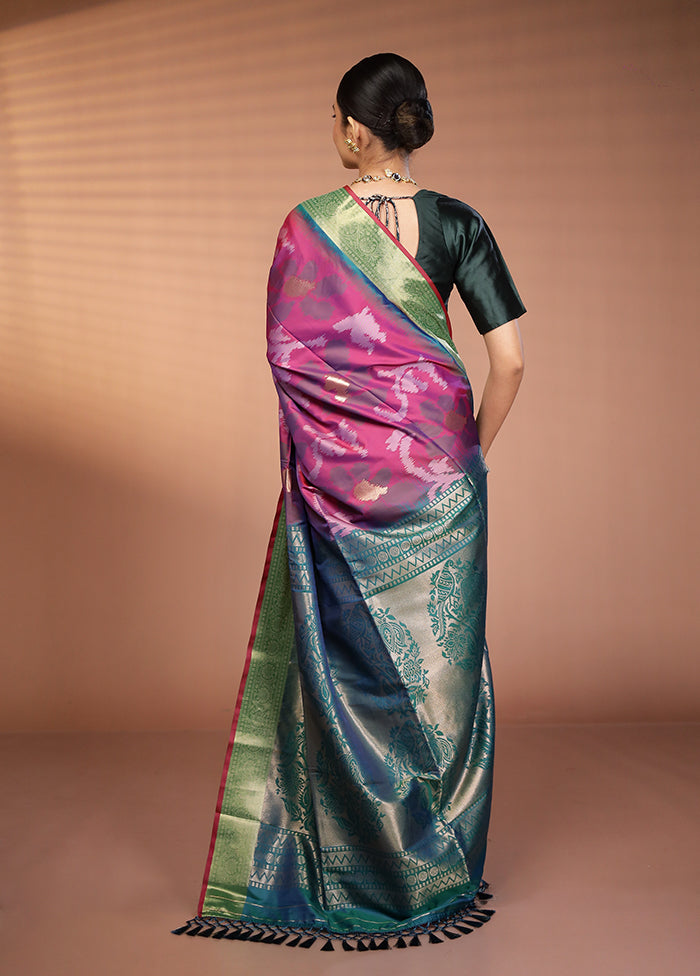Multicolor Dupion Silk Saree With Blouse Piece
