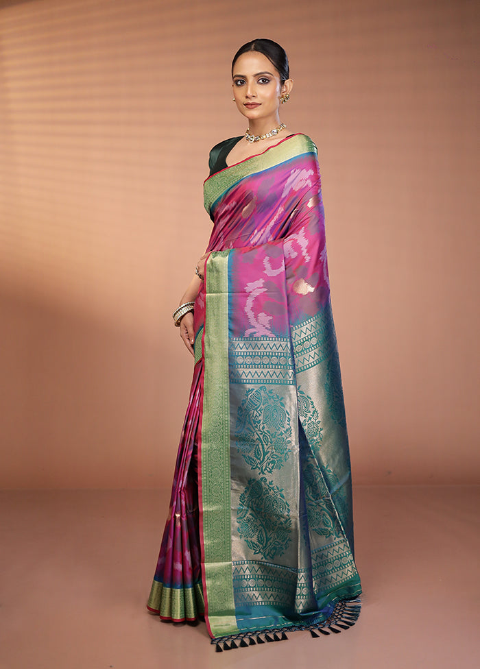 Multicolor Dupion Silk Saree With Blouse Piece