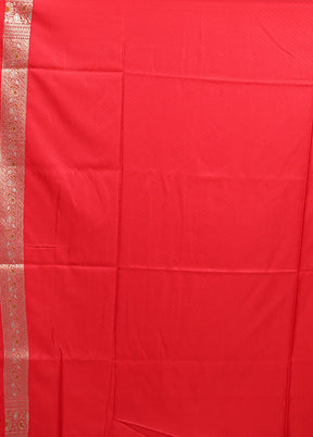 Red Handloom Tanchoi Pure Silk Saree With Blouse Piece
