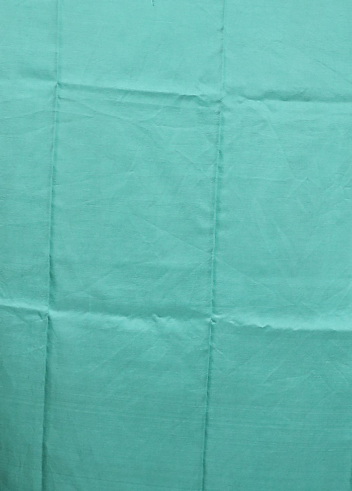 Green Printed Pure Silk Saree Without Blouse Piece