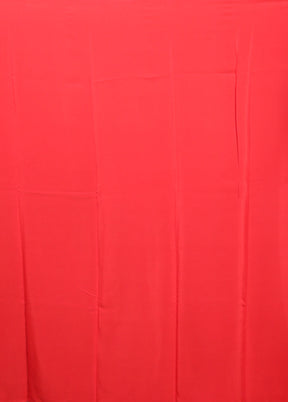 Red Handloom Chiffon Pure Silk Saree With Blouse Piece