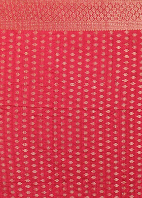 Red Dupion Silk Saree With Blouse Piece