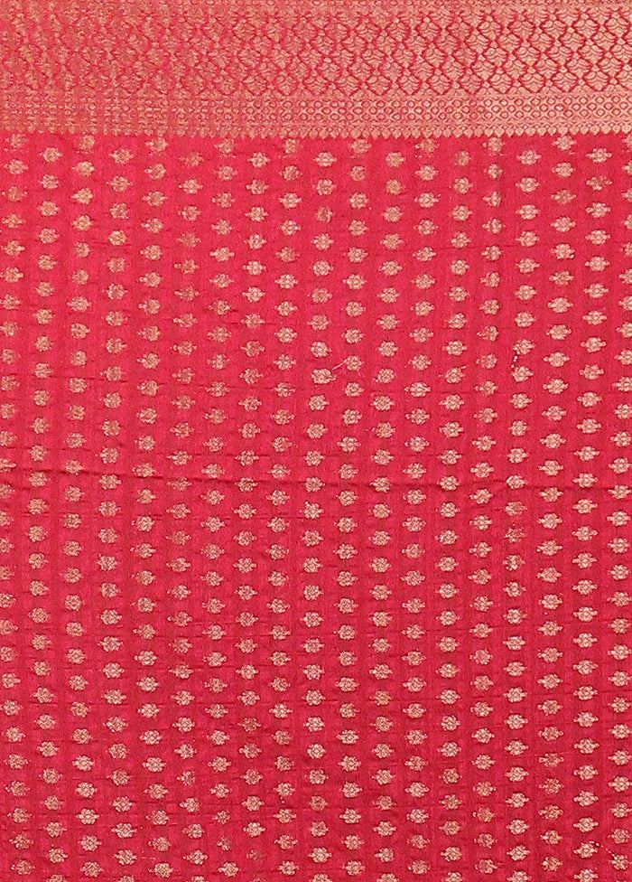 Red Dupion Silk Saree With Blouse Piece
