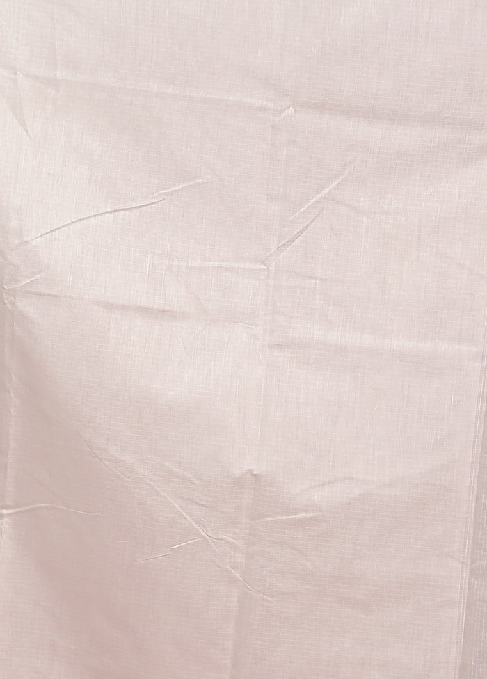 White Pure Cotton Saree With Blouse Piece