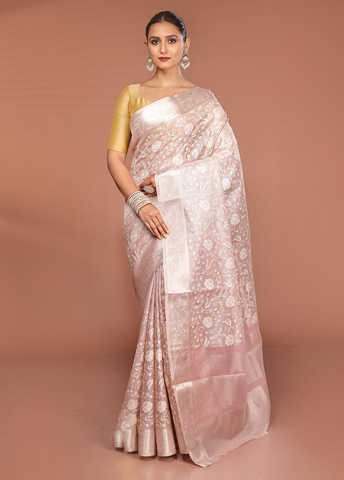 Cream Cotton Saree With Blouse Piece