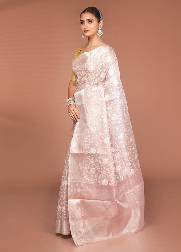 Cream Cotton Saree With Blouse Piece