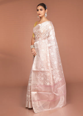 Cream Cotton Saree With Blouse Piece