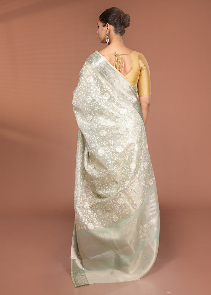 Cream Cotton Saree With Blouse Piece