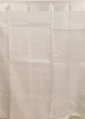 Cream Cotton Saree With Blouse Piece