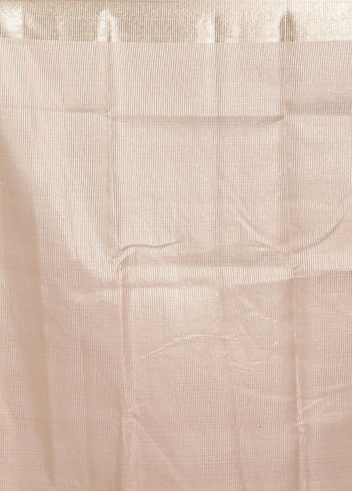 Cream Cotton Saree With Blouse Piece