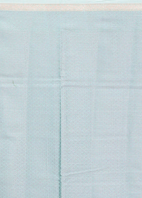 Blue Kora Silk Saree With Blouse Piece