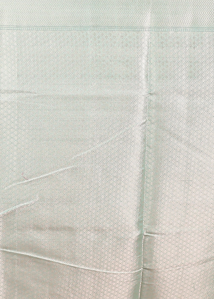 Blue Kora Silk Saree With Blouse Piece