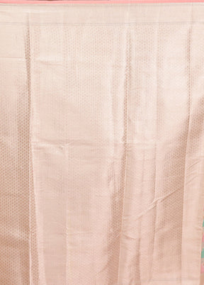 Pink Kora Silk Saree With Blouse Piece