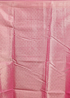Pink Kora Silk Saree With Blouse Piece