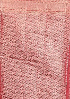 Red Kora Silk Saree With Blouse Piece