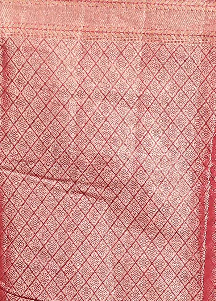 Red Kora Silk Saree With Blouse Piece