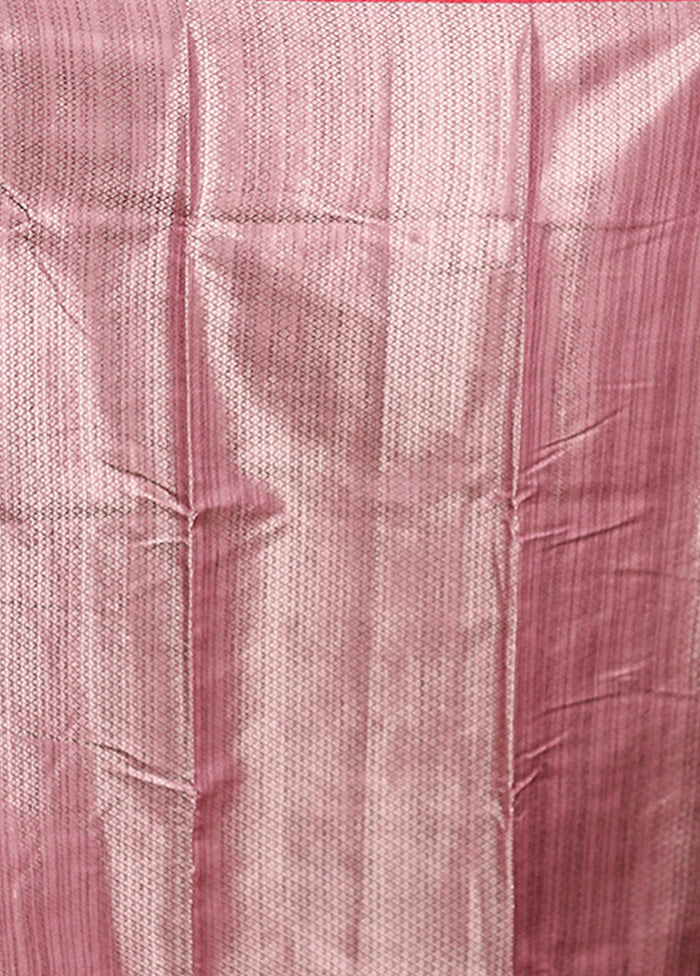 Purple Kora Silk Saree With Blouse Piece