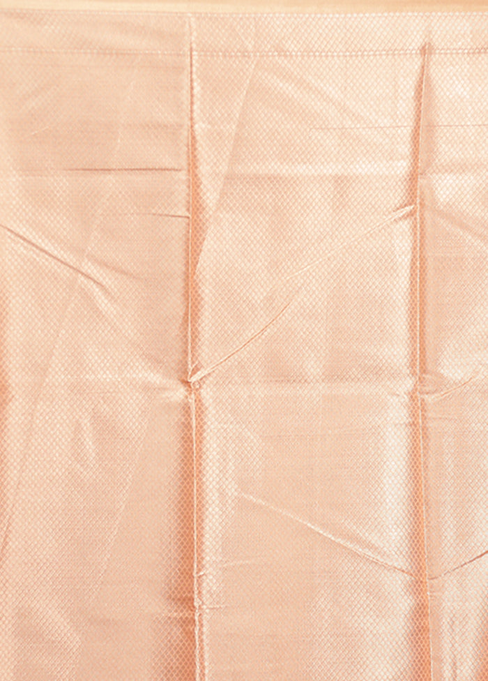 Pink Kora Silk Saree With Blouse Piece