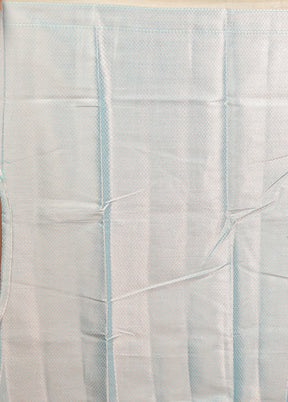 Blue Kora Silk Saree With Blouse Piece