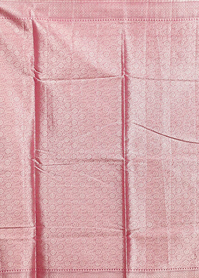 Pink Kora Silk Saree With Blouse Piece