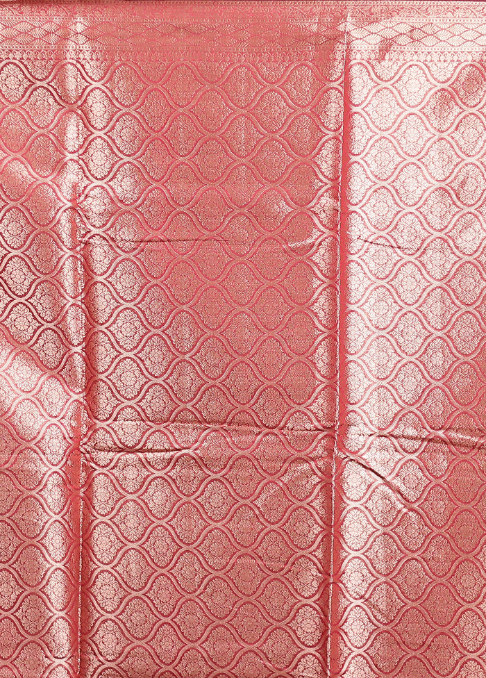 Maroon Kora Silk Saree With Blouse Piece