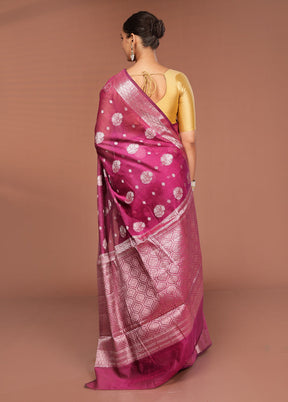 Purple Kora Silk Saree With Blouse Piece