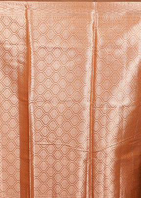 Yellow Kora Silk Saree With Blouse Piece