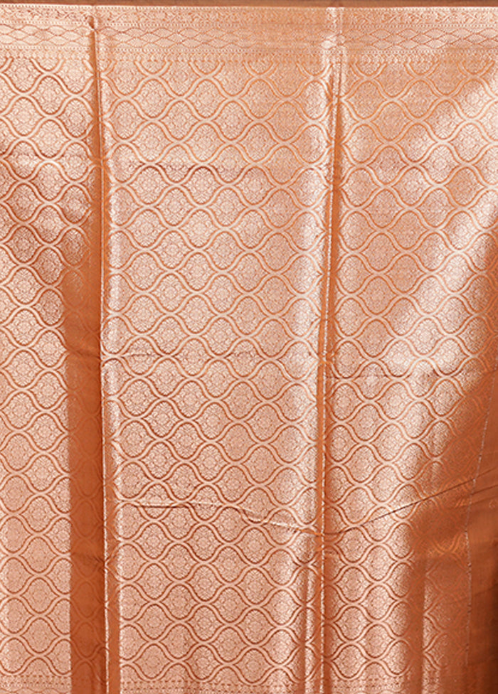 Yellow Kora Silk Saree With Blouse Piece